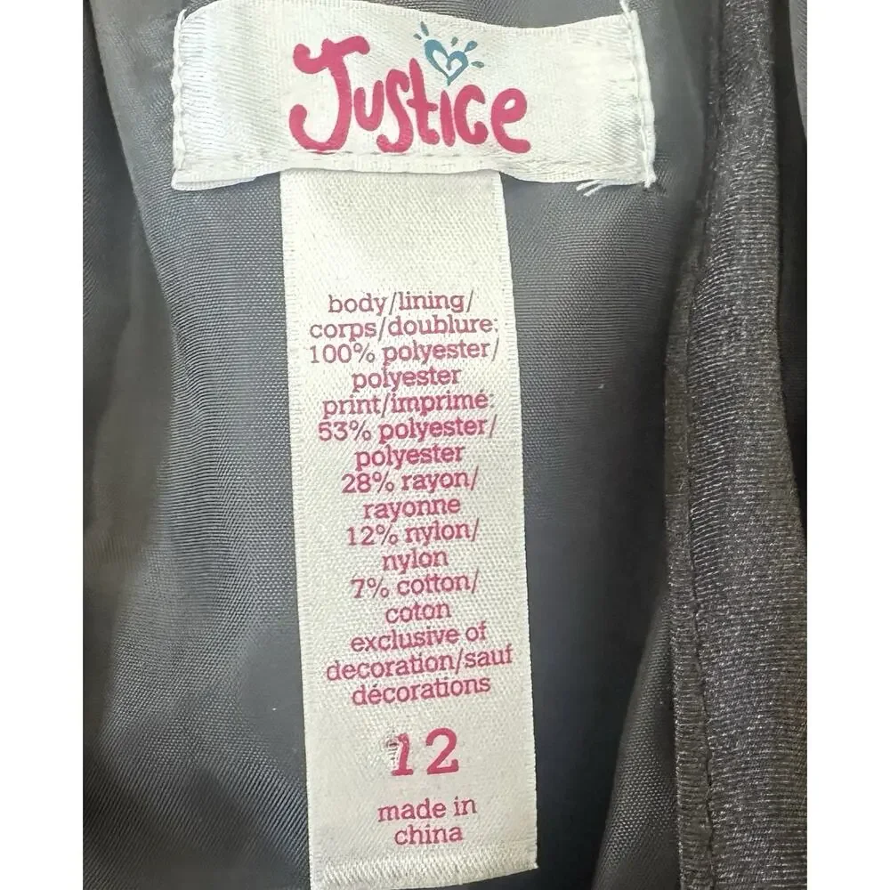 Justice Girls Black White Sequin Party Holiday‎ Dress Sz 12